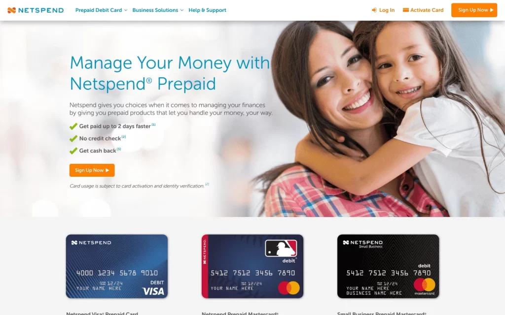 Netspend issues pre-paid Visa and Mastercard options, along with prepaid corporate cards.