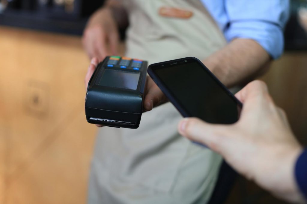 Using smartphone for payment at a gas station