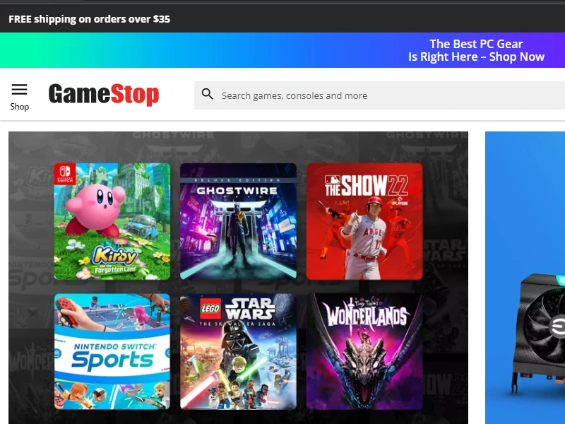 Gamestop sells new and used video games.