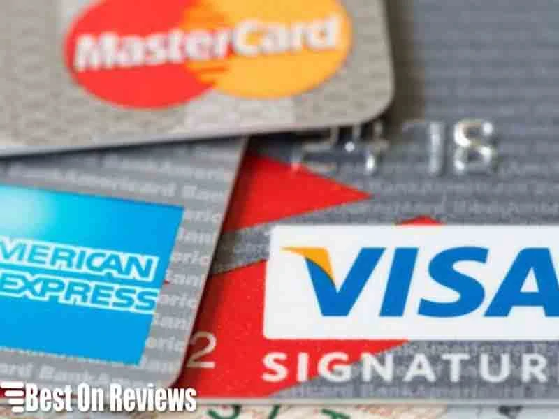 Visa, Mastercard, and American Express cards.