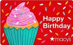 Macy's happy birthday gift card.